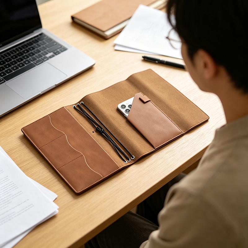 Vintage Leather Journal Notebook - (Ce14) Wielorazowy organizer do notatników, kompaktowy
