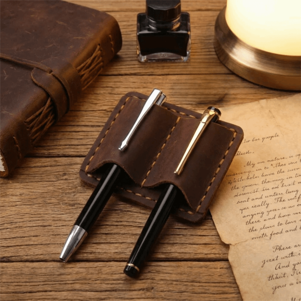 Podwójny skórzany uchwyt na dł – Vintage Leather Journal Notebook recenzja i cena